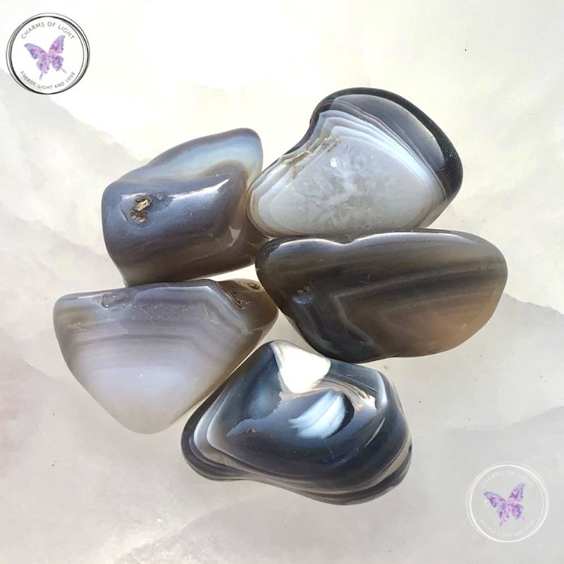 Grey Botswana Agate Tumble Stone